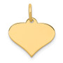 14k Plain .011 Gauge Engraveable Heart Disc Charm