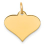 14k Plain .011 Gauge Engraveable Heart Disc Charm