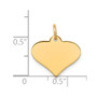 14k Plain .011 Gauge Engraveable Heart Disc Charm