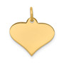 14k Plain .011 Gauge Engraveable Heart Disc Charm