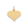 14k Plain .027 Gauge Engraveable Heart Disc Charm