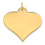 14k Plain .027 Gauge Engraveable Heart Disc Charm