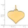 14k Plain .035 Gauge Engraveable Heart Disc Charm