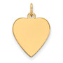 14k Plain .009 Gauge Heart Engravable Disc Charm