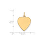 14k Plain .009 Gauge Heart Engravable Disc Charm