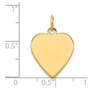 14k Plain .011 Gauge Heart Engravable Disc Charm