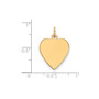 14k Plain .011 Gauge Heart Engravable Disc Charm