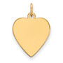 14k Plain .013 Gauge Heart Engravable Disc Charm