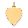 14k Plain .018 Gauge Heart Engravable Disc Charm