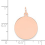 14k Rose Gold Plain .009 Gauge Circular Engraveable Disc Charm