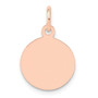 14k Rose Gold Plain .013 Gauge Circular Engraveable Disc Charm