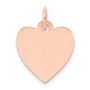 14k Rose Gold Plain .013 Gauge Engraveable Heart Disc Charm