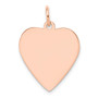 14k Rose Gold Plain .013 Gauge Engraveable Heart Disc Charm