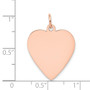 14k Rose Gold Plain .018 Gauge Engraveable Heart Disc Charm