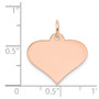 14k Rose Gold Plain .018 Gauge Engraveable Heart Disc Charm