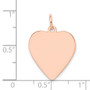14k Rose Gold Plain .027 Gauge Engraveable Heart Disc Charm
