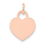 14k Rose Gold Medium Engraveable Heart Charm