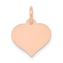 14k Rose Gold Heart Disc Charm