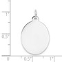 14k White Gold Plain .013 Gauge Oval Engravable Disc Charm