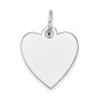 14k White Gold Plain .011 Gauge Engravable Heart Charm