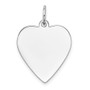 14k White Gold Plain .018 Gauge Engravable Heart Charm