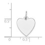 14k White Gold Plain .027 Gauge Engravable Heart Charm