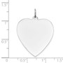 14k White Gold Plain .027 Gauge Engravable Heart Charm