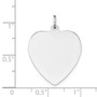 14k White Gold Plain .035 Gauge Engravable Heart Charm