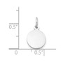 14k White Gold Plain .013 Gauge Round Engravable Disc Charm