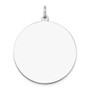 14k White Gold Plain .013 Gauge Round Engravable Disc Charm