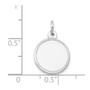 14k White Gold Plain .013 Gauge Round Engravable Disc Charm