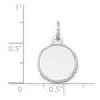 14k White Gold Plain .013 Gauge Round Engravable Disc Charm