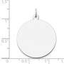 14k White Gold Plain .035 Gauge Round Engravable Disc Charm