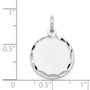 14k White Gold Etched .011 Gauge Engraveable Round Disc Charm