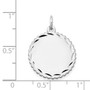 14k White Gold .013 Gauge Engraveable Scalloped Disc Charm