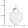 14k White Gold Large Engravable Heart