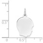 14k White Gold Plain Medium Facing Right Engravable Boy Charm