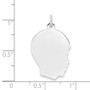 14k White Gold Plain Medium Facing Right Engravable Boy Charm