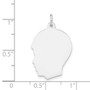 14k White Gold Plain Medium Facing Left Engravable Boy Charm