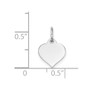 14K White Gold Heart Disc Charm