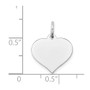 14K White Gold Heart Disc Charm