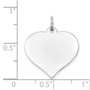 14K White Gold Heart Disc Charm