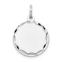14k White Gold Etched .009 Gauge Engraveable Round Disc Charm