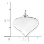 14k White Gold Plain .013 Gauge Engraveable Heart Disc Charm