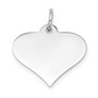 14k White Gold Plain .018 Gauge Engraveable Heart Disc Charm