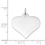 14k White Gold Plain .035 Gauge Engraveable Heart Disc Charm