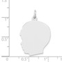 14k White Gold Plain Large Facing Left Engravable Boy Charm