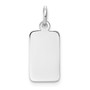 14k White Gold Plain .013 Gauge Rectangular Engravable Charm