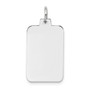 14k White Gold Plain .018 Gauge Rectangular Engravable Charm