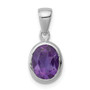 Sterling Silver Rhodium Amethyst Pendant
